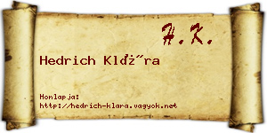 Hedrich Klára névjegykártya
